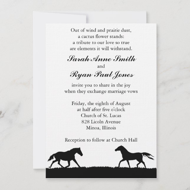 Western-Hochzeit Einladung (Vorderseite)