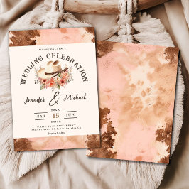 Western Hochzeit Einladung Blush Cowhide Einladung