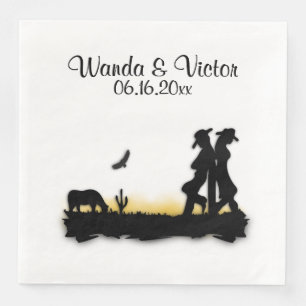 Western Hochzeit Personalisiert Serviette