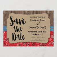 Western Hochzeit speichern das Datum Land chic