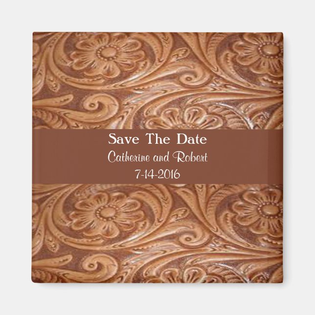 Western Hochzeit speichern Magnet (Vorne)