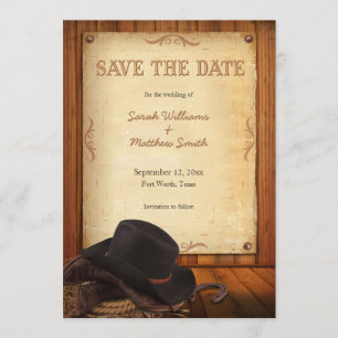 Western-Hochzeit speichern Sie das Datum Save The Date