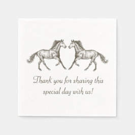 Western Hochzeit Vielen Dank für Ihr Pferd Rustika Serviette