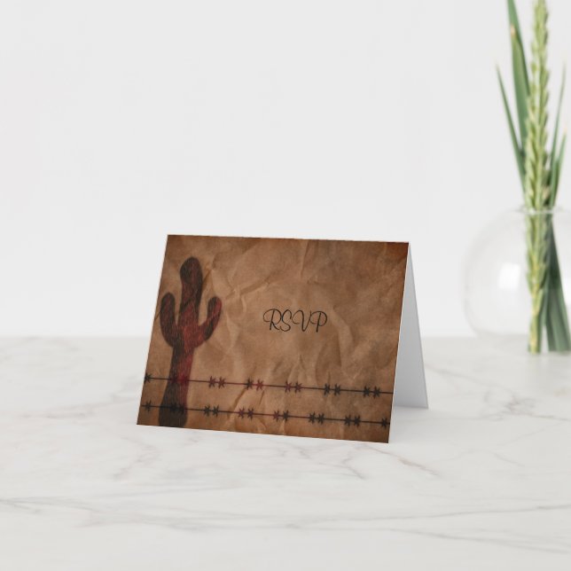 Western-Hochzeits-Empfang UAWG Karte (Vorderseite)