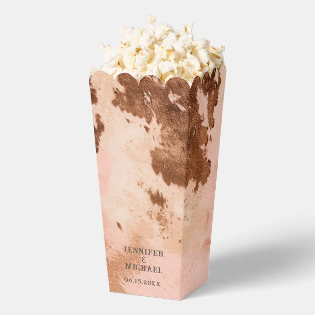 Western Hochzeitsholz Cowhide Country Popcorn Geschenkschachtel (Geplatzt)