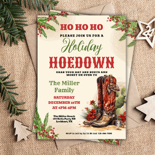 Western Holiday Hoedown, Christmas Country Cowboy Einladung