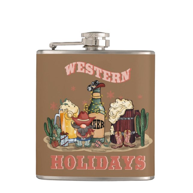 Western Holidays Erwachsene Kleine Geschenk Flachmann (Vorderseite)