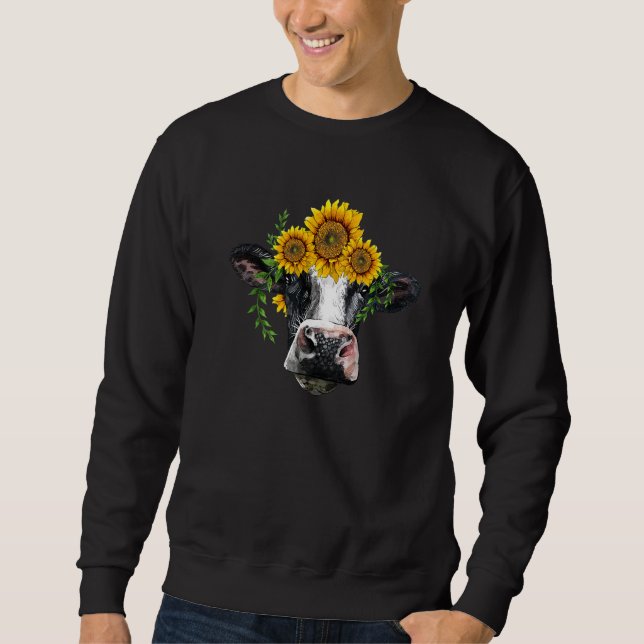 Western Holstein Cow Cute Holstein Portrait With S Sweatshirt (Vorderseite)