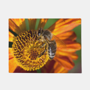 Western Honey Bee Macro Foto Fußmatte