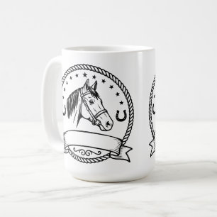 Western Horse Abzeichen Etikett Kaffeetasse