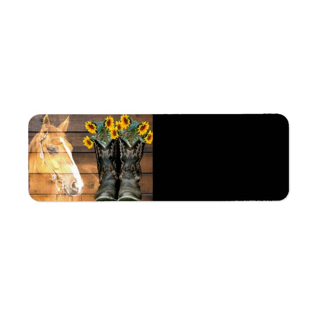 Western Horse Cowboy Boots Sonnenblumen Barn Board (Vorne)