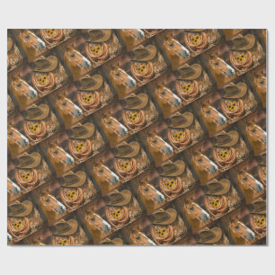 Western Horse Cowboy Hat Lasso Sonnenblumen Geschenkpapier