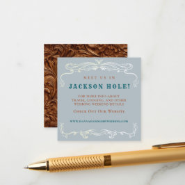 Western Horse Lovers Blue Denim Wedding Details Begleitkarte