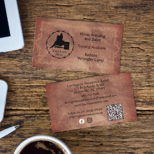 Western Horse Ranch Ihr Logo QR-Code Visitenkarte