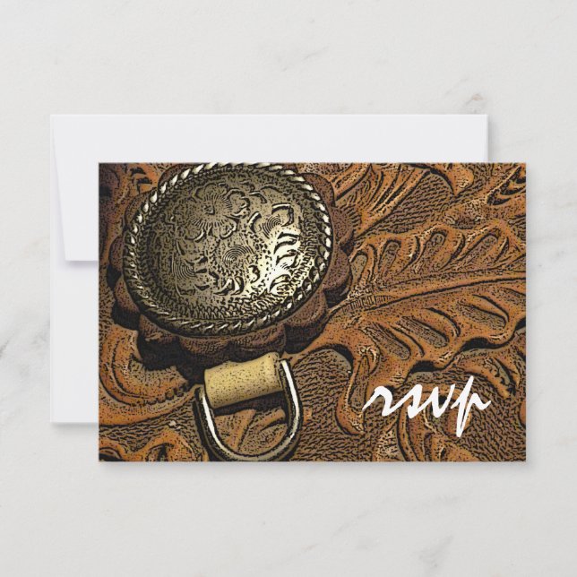 Western Horse Saddle Land Hochzeit UAWG Reaktion RSVP Karte (Vorderseite)