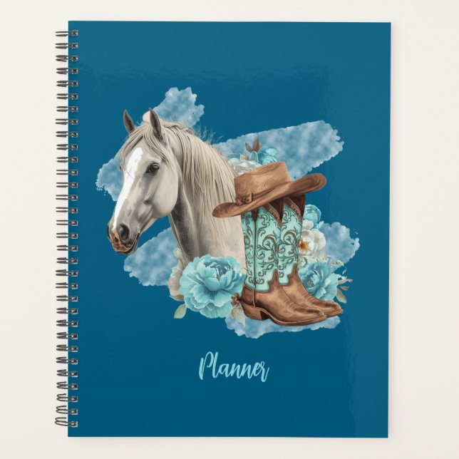 Western Horse Spiral Planer - Navy (Vorderseite)