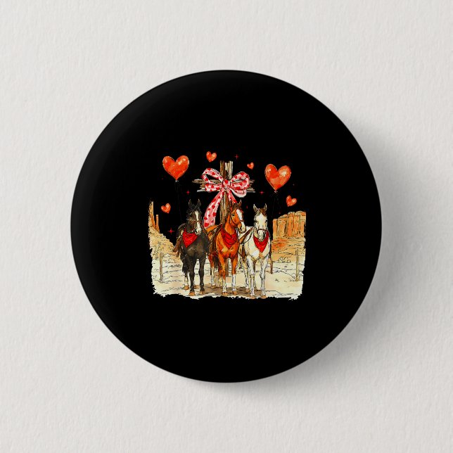 Western Horse Valentine Funny Western Valentines D Button (Vorderseite)