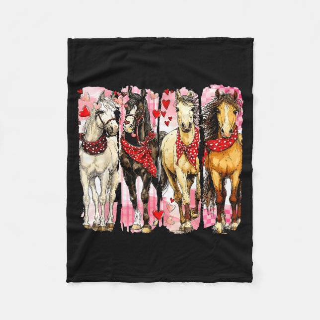 Western Horse Valentine Funny Western Valentines D Fleecedecke (Vorderseite)