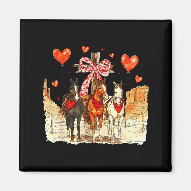 Western Horse Valentine Funny Western Valentines D Magnet (Vorne)
