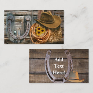 Western Horseshoe Cowboy Hat Lasso Business Card Visitenkarte