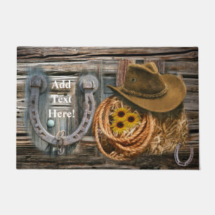 Western Horseshoe Cowboy Hat Lasso Fußmatte