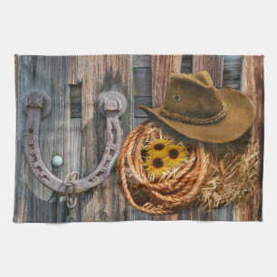 Western Horseshoe Cowboy Hat Lasso Geschirrtuch