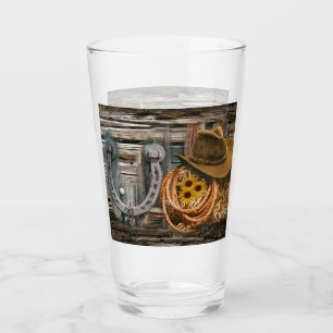 Western Horseshoe Cowboy Hat Lasso Glas