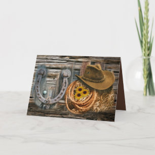 Western Horseshoe Cowboy Hat Lasso Karte