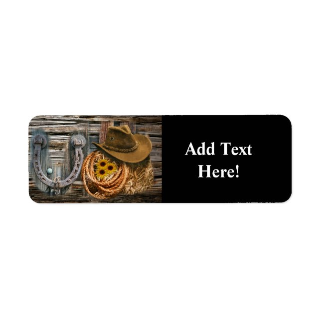 Western Horseshoe Cowboy Hat Lasso Label (Vorne)