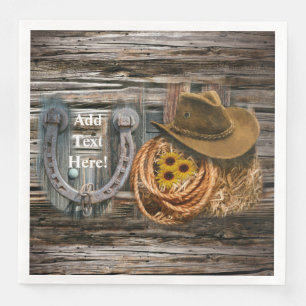 Western Horseshoe Cowboy Hat Lasso Serviette