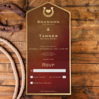 Western Horseshoe Herz Burgundy & Gold No Dinner