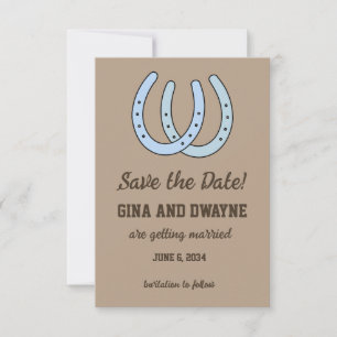 Western-Horseshoe-Hochzeit Speichern Sie die Datum Save The Date