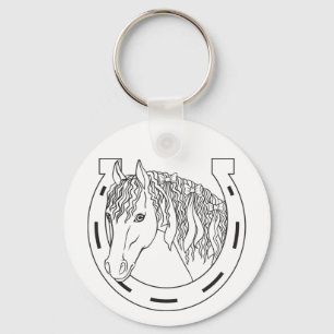 Western Horseshoe Reitergeschenk Süßes Pferd Schlüsselanhänger