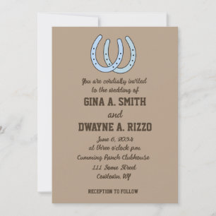 Western Horseshoe Wedding Einladungen Cowboy