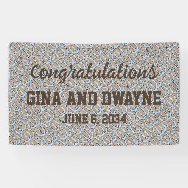 Western Horseshoe Wedding oder Party Banner Cowboy (Horizontal)