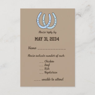 Western Horseshoe Wedding Rsvp Antwort Umschließun Begleitkarte