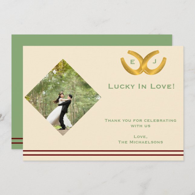 Western Horseshoes Hochzeit Dankeskarte (Vorne/Hinten)