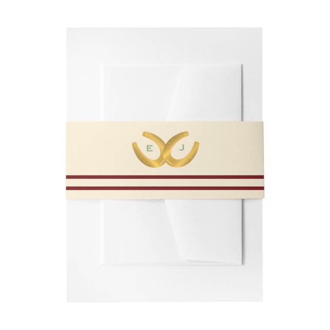 Western Horseshoes Hochzeit Einladungsbanderole (Vorderseite Beispiel)