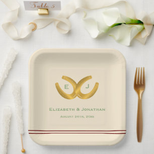 Western Horseshoes Hochzeit Pappteller