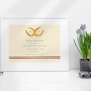 Western Horseshoes Hochzeit Save The Date