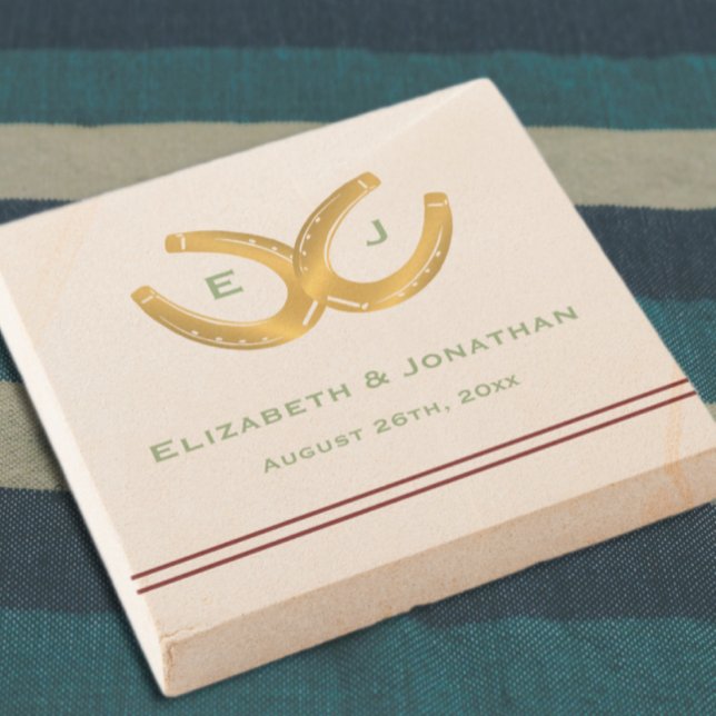 Western Horseshoes Hochzeit Steinuntersetzer (Von Creator hochgeladen)