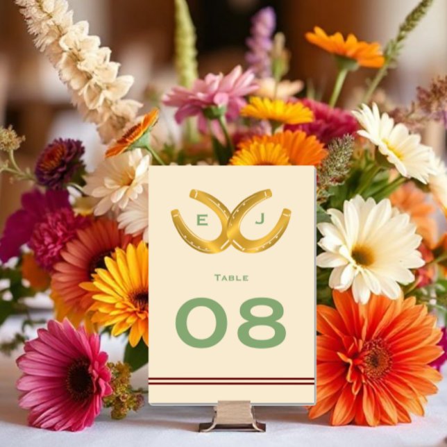 Western Horseshoes Hochzeit Tischnummer (Von Creator hochgeladen)
