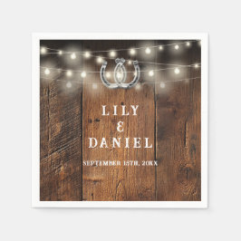 Western Horseshoes String Lights Wedding Serviette