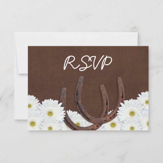 Western Horseshoes Wedding RSVP Response Card (Vorderseite)