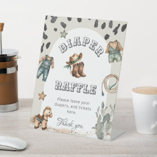 Western Howdy Baby Cowboy Baby-Party Windel-Raffle Sockelschild