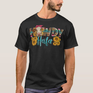 Western Howdy Heifer mit Charolais Kuh Serape Leo T-Shirt