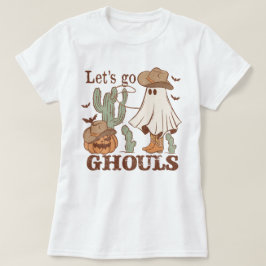 Western Howdy Pumpkin Ghost Cowboy Let's Go Ghouls T-Shirt