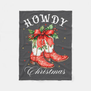 Western Howdy Weihnachten Cowgirl Stiefel Kokette Fleecedecke