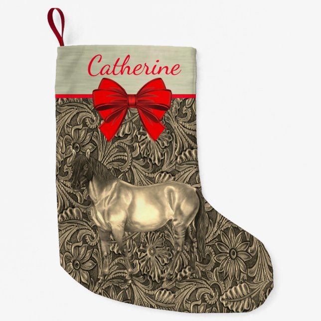 Western Imitate mit geschliffenem Leder drucken mi Kleiner Weihnachtsstrumpf (Vorderseite)