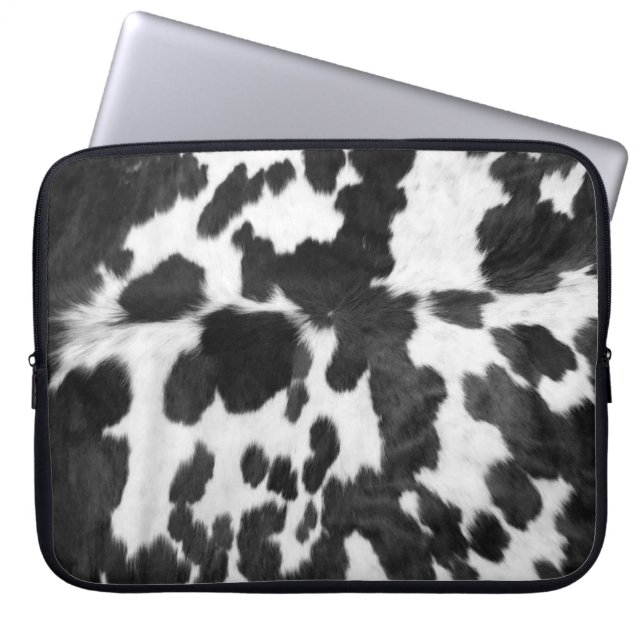 Western in Schwarz-Weiß-Cowhide Laptopschutzhülle (Vorderseite)